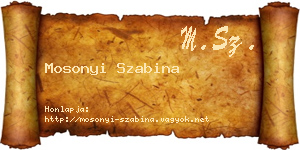 Mosonyi Szabina névjegykártya